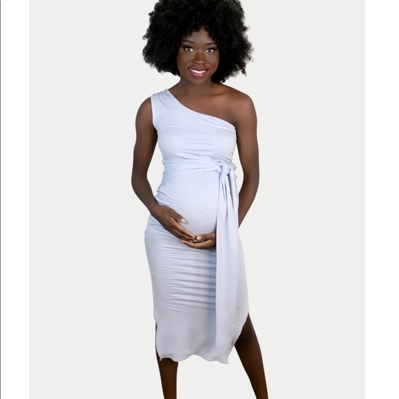 Sexy Mama Dresses & Skirts - NWT! - One Shoulder, Fitted, Tie Maternity Dress - Size 2